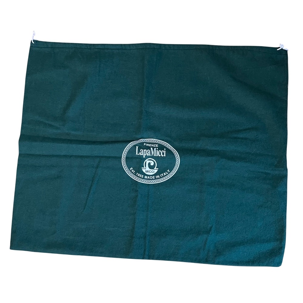 Firenze LapaMicci Green Flannel Drawstring Dust Bag 21 inches x 17 inches